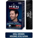 Schwarzkopf Men Perfect Siyah Renk Krem Saç Boyası 90 Doğal Görünüm ve Beyaz Kapatma