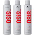 Schwarzkopf Profesyonel OSiS Dondurma Saç Spreyi Uzun Ömürlü Pürüzsüz Son İşlem Neme Dayanıklı Termal Koruma Güçlü Sabitleme 300 ml - 3'lü Paket