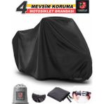 Schwer Mobylette Classic 3500 Branda Motosiket Brandası (Siyah Renk) Motor Örtüsü Çadır Su Geçirmez Motosiklet Kılıfı Motor Brandası - Siyah- Arka Çanta UYUMSUZ