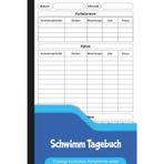 Schwimm Tagebuch: Trainingsjournal zur Dokumentation von Schwimmeinheiten, Distanz, Wiederholungen, Zeit, Pausen & Bewertung.