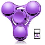SCIONE Fidget Spinner metal – yetişkinler ve çocuklar için yüksek hızlı topaç – çıkarılabilir pedli stres önleyici duyusal oyun, ofis, okul ve hediyeler için mükemmel (mor)