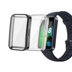 sciuU HUAWEI Band 8 Fitness Saati ile uyumlu Koruyucu Kılıf, [2 Paket] Ekran Koruyuculu Çok Yönlü Esnek TPU Kılıf, Yumuşak Çerçeve Darbeye Dayanıklı Kapak Huawei Band 8'e uyar - Siyah+Şeffaf