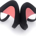 sciuU Kulaklıklar için Dekoratif Sevimli Pembe Kedi Kulakları, Kulaklık HypreX Cloud/II/Flight ile uyumlu Dekorasyon, Vedio Canlı Oyun Kulaklıkları için Lovely Kitty Ayarlanabilir Ek Kayışlar - Siyah