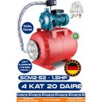 Scm2-52 1.5 Hp Çift Kademeli 100L Yatay Genleşme Tank -- Otomatik Hidrofor Bina Bahçe Su Pompası – 4 Kat 20 Daire - Su Basıncında Profesyonel Çözüm
