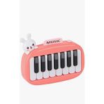 Scn Toys Sesli Işıklı Müzikli Bebek Piyanosu - Müzikli Işıklı Bebek Piano Eğitici 15 Tuşlu Tavşanlı Piyano