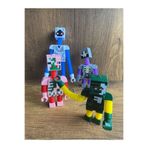 Scntoys Minecraft Figürleri 4 Karakter Ayakları Kolları Uzayabilen Işıklı Oyuncak Minecraft Figürü 4lü