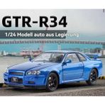 scntoys Nissan Skyline GTR R34 1:24 Ölçek Diecast Model Araba Açılan Kapılar Nıssan GTR Model Mavi