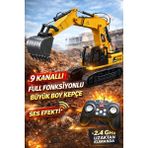 Scntoys Uzaktan Kumandalı Full Fonksiyon Şarjlı Işıklı Kepçe 360 Derece Dönen Kepçe 9 Kanallı Dev Boy