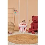 scoco Lüx Pembe Ahşap Bebek Salıncak Tavana Asılan Çocuk Salıncağı