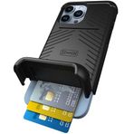 Scooch® iPhone 13 Pro Max için Kart Tutuculu Kılıf, Gizli Kart Yuvalı ve 4 Kart için RFID Korumalı Wingmate Cüzdan Kılıf, 10 Ayak Düşme Koruması, Siyah