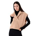 Scorp Chic Casual Kadın Peluş Yelek Camel XS