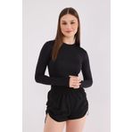 Scorp Relay Kadın Uzun Kollu Koşu Spor Body Siyah XS