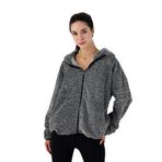 Scorp Voyage Kadın Peluş Kapüşonlu Sweatshirt Gri S