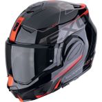 Scorpion Exo-Tech Evo Traveller Çene Açılabilir Motosiklet Kaskı Siyah Kırmızı - Siyah - Kırmızı - XS