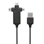 Scosche MMMC-SP SmartSync 4'ü 1 arada USB-C, Mini USB, Mini B & Micro USB'den USB'ye Şarj ve Senkronizasyon Kablosu 3 ft. Siyah