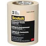 Scotch Müteahhit Sınıfı Maskeleme Bandı, Tan, Genel Kullanım için Bant, Çok Yüzeyli Yapışkan Bant, 1.88 İnç x 60.1 Yards, 3 Rulo