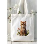 Scottish Straight Kedi Kişiye Özel Baskılı Bez Çanta Omuz Çantası Desen 5