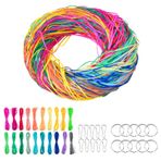 Scoubidou bant seti, 20 renk, Scooby DOO bantlar, örgü ipler, karabina kancalı, anahtarlık, arkadaşlık bilekliği, bileklikler için plastik ipler