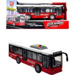 Scowetto 1:16 Ölçekli Işıklı ve Sesli Şehir Otobüsü (City Series) Oyuncak - Kırmızı