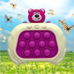 Scowetto Pembe Ayıcık Bebek Işıklı ve Sesli Elektronik Popit Eğitici Oyuncak Quick Push Konsol