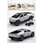 SCOWETTO Tesla cyber Truck 1:32 ölçek Metal Çek bırak 12 cm Oyuncak Araba GRİ