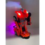 SCOWETTO Transformers Arabası Turuncu Işıklı Sesli Kendinden Robota Dönüşebilen Çarp Dön Araba 25 cm