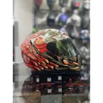 Scoyco 869 Wild Gold Vizörlü Kapalı Kask - Kırmızı
