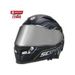 Scoyco FF-871 Cyber Mat Siyah-Gri Güneş Vizörlü Kapalı Kask (Gri Camlı) - L