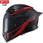 Scoyco FF-871 Full Face Kask Güneş Vizörlü Nefes Alabilir Özellikli Kırmızı-Siyah (S) Erkekler İçin - Kırmızı - Siyah