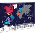 Scratch Map Eyaletli Bayraklı Kazınabilir Dünya Haritası