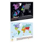 Scratch Map Kazınabilir Dünya Haritası 2’li Klasik Ve Kids Versiyon Büyük Boy Dünya Haritaları