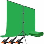 Screen Chromakey Greenbox Yeşil Fon Perde (1.5x2 M) + Tek Ayaklı Fon Standı,3 Mandal,youtube Vlog