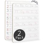 Scribbledo 2'li Paket Kuru Silme El Yazısı Uygulaması Çocuklar için 9 x 12 inç Alfabe İzleme Tahtası Beyaz Tahta Mektup İzleme 3-5 Yaş Çocuklar için Alfabe Harf İzleme Alfabe Alıştırma Kartları