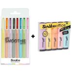 Scrikss 5'li Pastel Renkler Fosforlu Kalem ve Smoothie 8'li Jel Kalem Seti