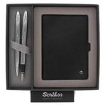 Scrikss DR 223 35 Dolmakalem + Tükenmezkalem Krom + Hakiki Deri Pasaportluk Siyah