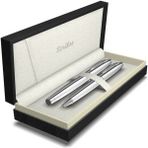 Scrikss Elagance 35 Dolma Kalem Medium Uc + Tükenmez Kalem + Versatil Kalem 0.7mm Üçlü Set Mat Siyah Altın SCR-T000SAII35058A