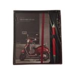 Scrikss Red Motorcycle Çizgili A6 Defter + Smartpen Tükenmez Kalem