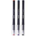 Scrikss Speed Gel Tükenmez Kalem 0.7 Mavi Siyah Kırmızı 3 Lü Set Renkli Ergonomik Tutma