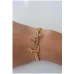 Scritto Lucky Şans Yazılı Gold Bileklik