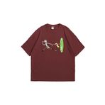 Scrovtie Kadın Erkek Kiremit Kaçış Rick And Morty Baskılı Oversize Bisiklet Yaka Kısa Kollu T-shirt