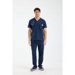 Scrubs Erkek Doktor Üniforması – Likralı Medikal Forma – Carex - Koyu Lacivert - 3XL