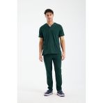 Scrubs Erkek Doktor Üniforması – Likralı Medikal Forma – Carex - Koyu Yeşil - 2XL