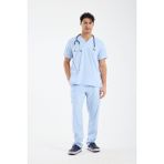 Scrubs Erkek Doktor Üniforması – Likralı Medikal Forma – Carex - Mavi - XL