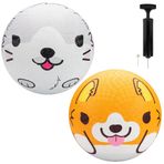 SCS Direct Gaga Pet Temalı Oyun Alanı Topları (2pk) (8,5 inç) w Hava Pompası - Dayanıklı Kavrama Kauçuk Paketi Girinti Yakartopu, Kickball, Gagaball Oyun ve Okul Eğlencesi Çocuklar Yaz Kampı Dış Mekan