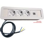 Scs Pazar Masa Üstü Gömme Priz Kutusu - Beyaz - priz + usb sarj