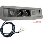 Scs Pazar Masa Üstü Gömme Priz Kutusu - Siyah - priz+ usb sarj + hoparlör