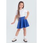Scuba 23 Nisan Kız Çocuk Kloş Etek MNK0565 - Saks - 6 Yaş