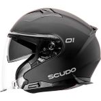 Scudo O1 Open Face Çene Açık Güneş Vizörlü Motosiklet Kaskı Ece 22.06 Sertifikalı Mat Siyah - XL