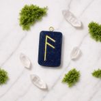 Scultore Ansuz Rune Kolye – Bilgelik, İlhanEnerji Amulets I El Yapımı Reçine Kolye Ucu - Mavi