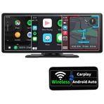 SCUMAXCON Kablosuz CarPlay Android Otomatik/10.3 inç Taşınabilir/4K DashCam/1080P Yedekleme Kam/IPS Dokunmatik Ekran/Ses Kontrolü/Döngü Kayıt/GPS Navigasyon/Bluetooth/FM/AUX/64GB TF Kart/Araba Stereo
